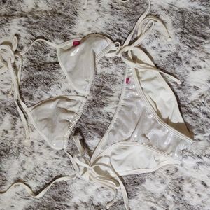 Chynna Dolls White Silver Shimmer Bikini Set